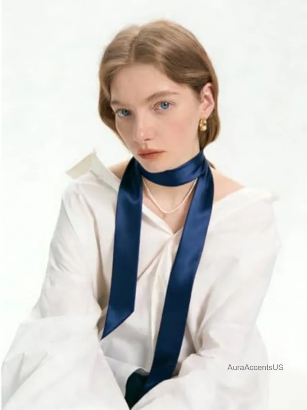 100% Mulberry Silk Neck Scarf Headband Hair Bandana Multipurpose Fashion Scarf